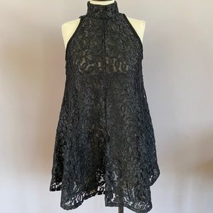 Chetta B black lace swing mini dress